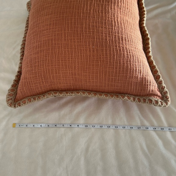 Pier 1 Pillows (two) Deep Salmon Color 20x20 - Picture 9 of 12